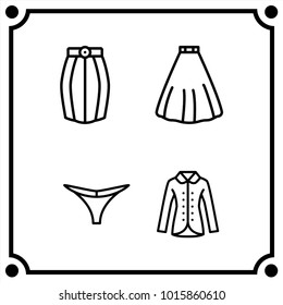 woman clothes set icon vector