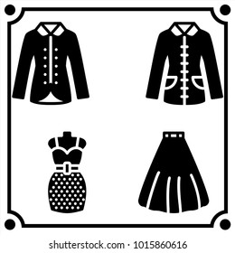 woman clothes set icon vector