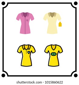 woman clothes set icon vector