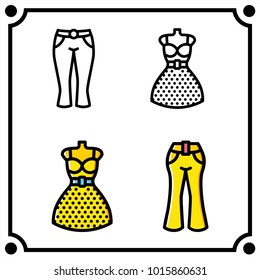 woman clothes set icon vector