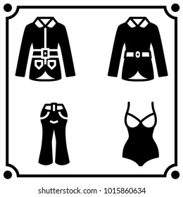 woman clothes set icon vector