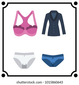 woman clothes set icon vector