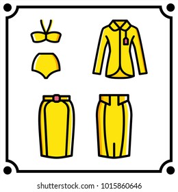 woman clothes set icon vector