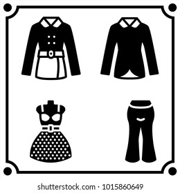 woman clothes set icon vector