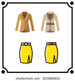 woman clothes set icon vector