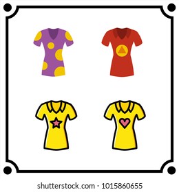 woman clothes set icon vector
