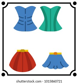 woman clothes set icon vector