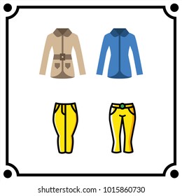 woman clothes set icon vector