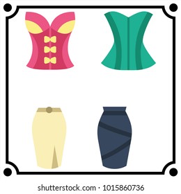 woman clothes set icon vector