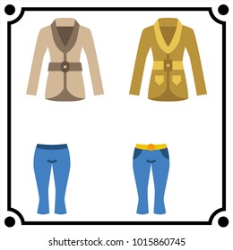 woman clothes set icon vector