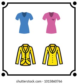 woman clothes set icon vector