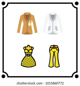 woman clothes set icon vector