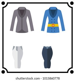 woman clothes set icon vector