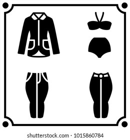woman clothes set icon vector