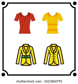 woman clothes set icon vector