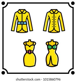 woman clothes set icon vector