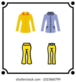 woman clothes set icon vector