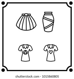 woman clothes set icon vector