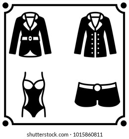 woman clothes set icon vector