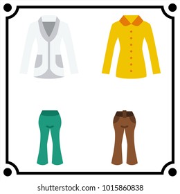 woman clothes set icon vector
