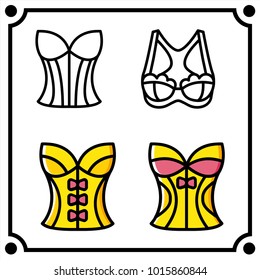 woman clothes set icon vector