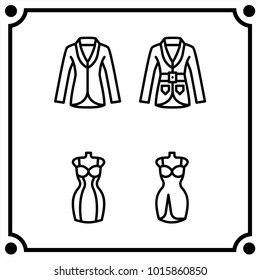 woman clothes set icon vector