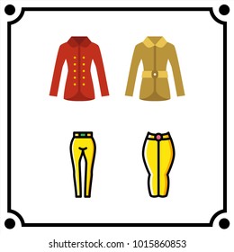 woman clothes set icon vector