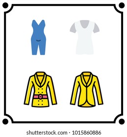 woman clothes set icon vector
