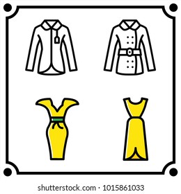 woman clothes set icon vector