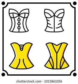 woman clothes set icon vector