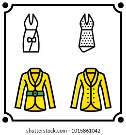 woman clothes set icon vector