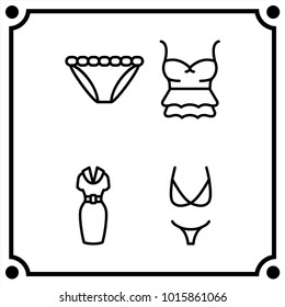 woman clothes set icon vector