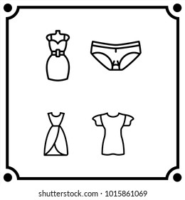 woman clothes set icon vector