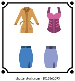 woman clothes set icon vector