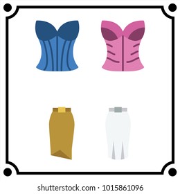 woman clothes set icon vector