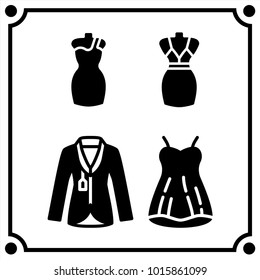 woman clothes set icon vector