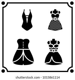 woman clothes set icon vector