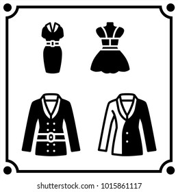 woman clothes set icon vector