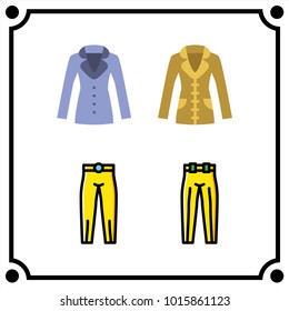 woman clothes set icon vector