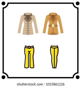 woman clothes set icon vector