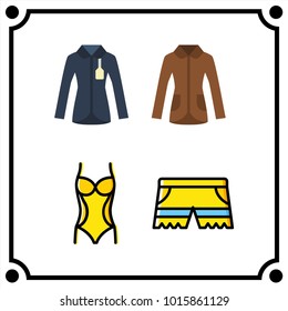 woman clothes set icon vector
