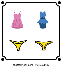 woman clothes set icon vector