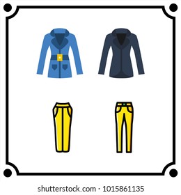 woman clothes set icon vector