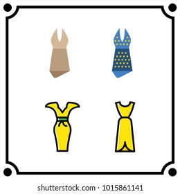 woman clothes set icon vector