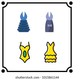 woman clothes set icon vector