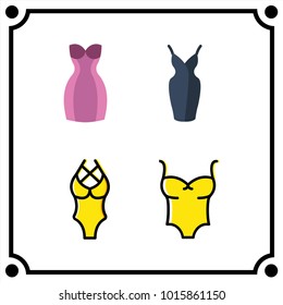 woman clothes set icon vector