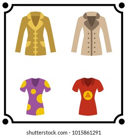 woman clothes set icon vector