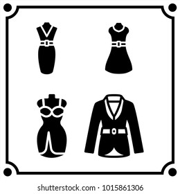 woman clothes set icon vector