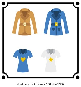 woman clothes set icon vector