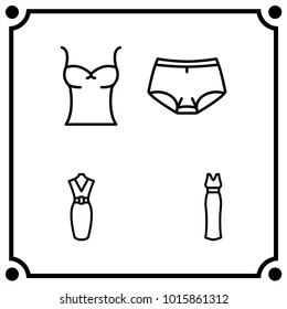 woman clothes set icon vector